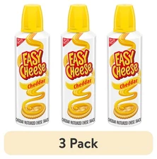 (3 Pack) EASY CHEESE 8 oz Snack | Cheddar Flavor, No Refrigeration
