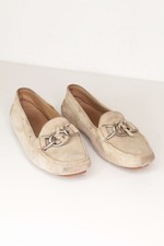 Prada Damen Schuhe Gr. 39 1/2 Grau Slipper Loafer #SCH-103