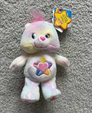 Vintage 7  Care Bears True Heart Bear - I Talk 2004 Tie Dye Pastels