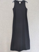 Vintage Denial Maxi Dress Size S Black Sleeveless Sexy Y2K Made In USA