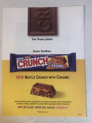 Nestle Crunch Caramel 2000s Vintage Print Ad pa34