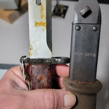 J Romanian Type II Soviet Style Rifle Bayonet & Scabbard  Warsaw Pact  # ACK3852