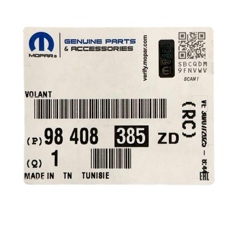 Volant DS4 cuir avec commandes intégrées 98408385ZD pour une conduite précise et fluide