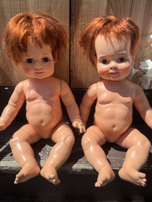 Ideal 1973 Lot of 2 24 in Baby Dolls Red Hair