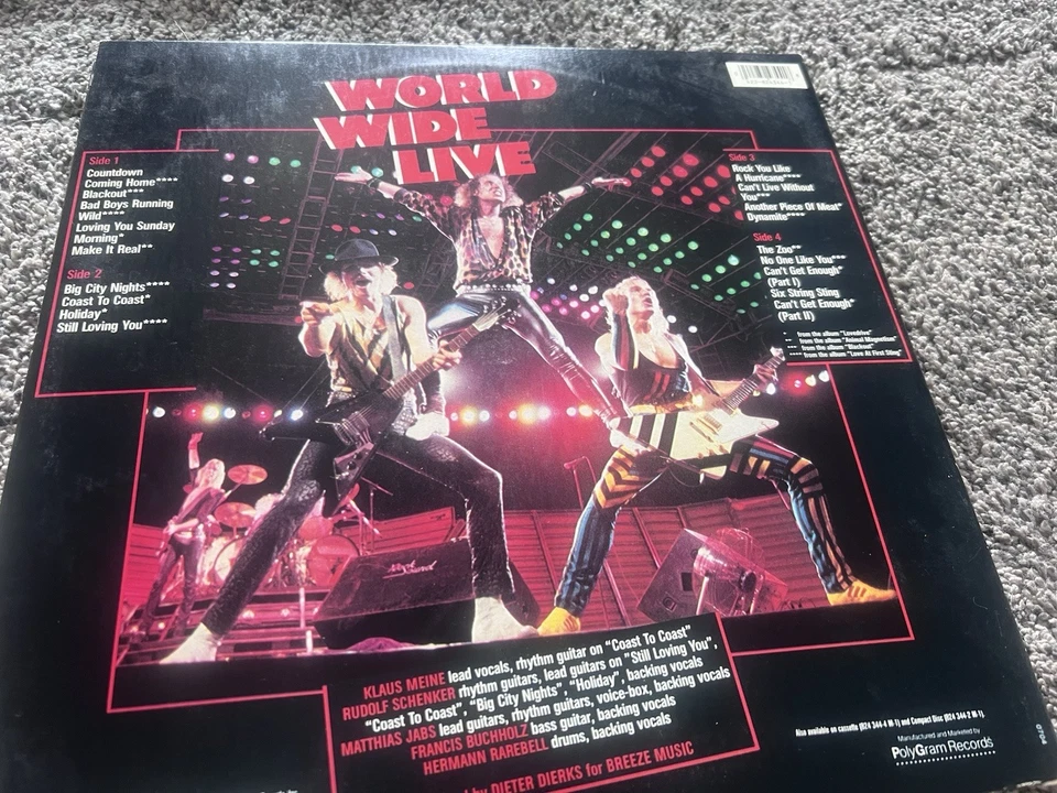 Scorpions – World Wide Live - 1985 Mercury  Heavy Metal Double Vinyl LP - VG++ Foto 3 de 4