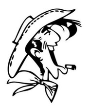 1x Autoaufkleber Lucky Luke, 12,5x10cm , Cartoon, Sticker, Lustig, Comic