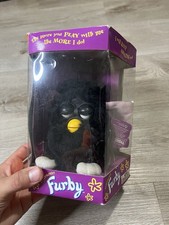 Vintage 1998 Black Furby 70-800 Electronic Interactive Green Eye WORKS
