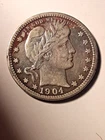 1904 Barber Quarter.  Fine.