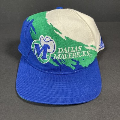 Vintage 90's Dallas Mavericks Color Splash Logo Athletic Snapback Hat FREE SHIP