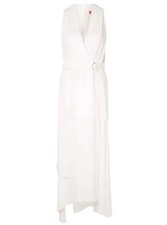 Manning Cartell Size 8 New Order Dress White Layered Asymmetric Side Split *Read