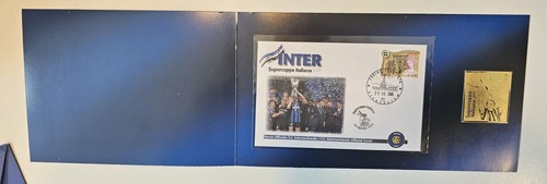 Bolaffi Inter Busta + Cartolina Con Lamina Oro Supercoppa Italiana 2005 !! - Foto 3 di 3