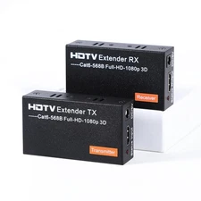 HDMI Extender Over Single Cat5e/Cat6/Cat7 Ethernet Cable, Video Transmission Up