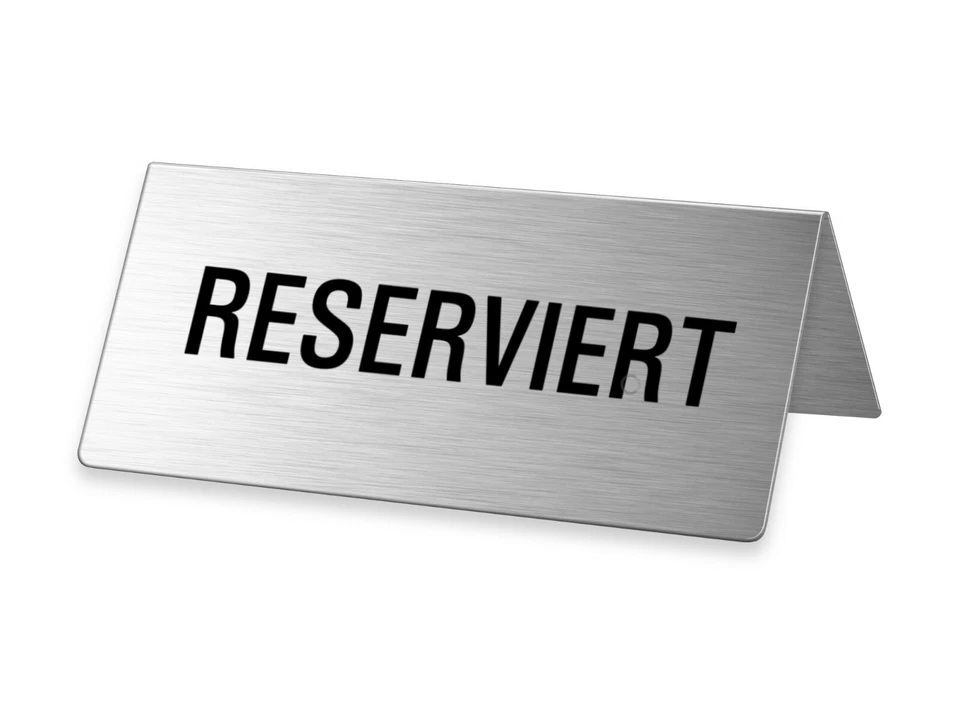 Schild Reserviert Tischschild aus Edelstahl 85x40 mm - Bild 1 von 1