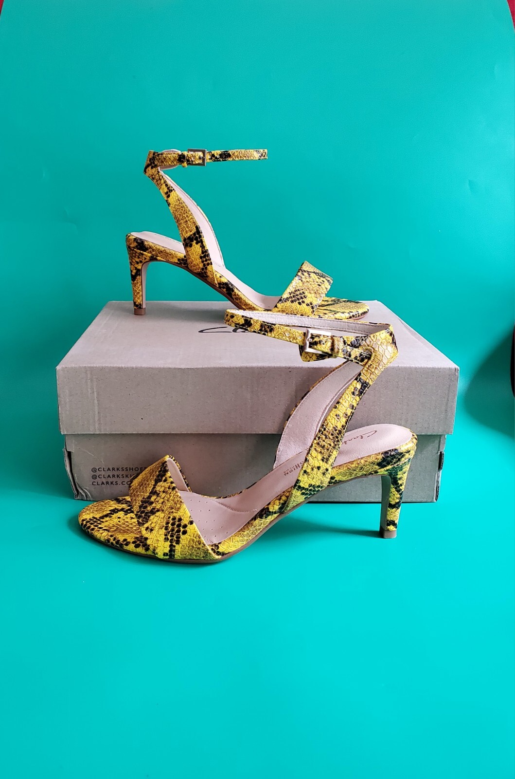 APL Cinturino alla caviglia donna Clarks Amali Jewel (giallo serpente taglia UK 5 EU 38