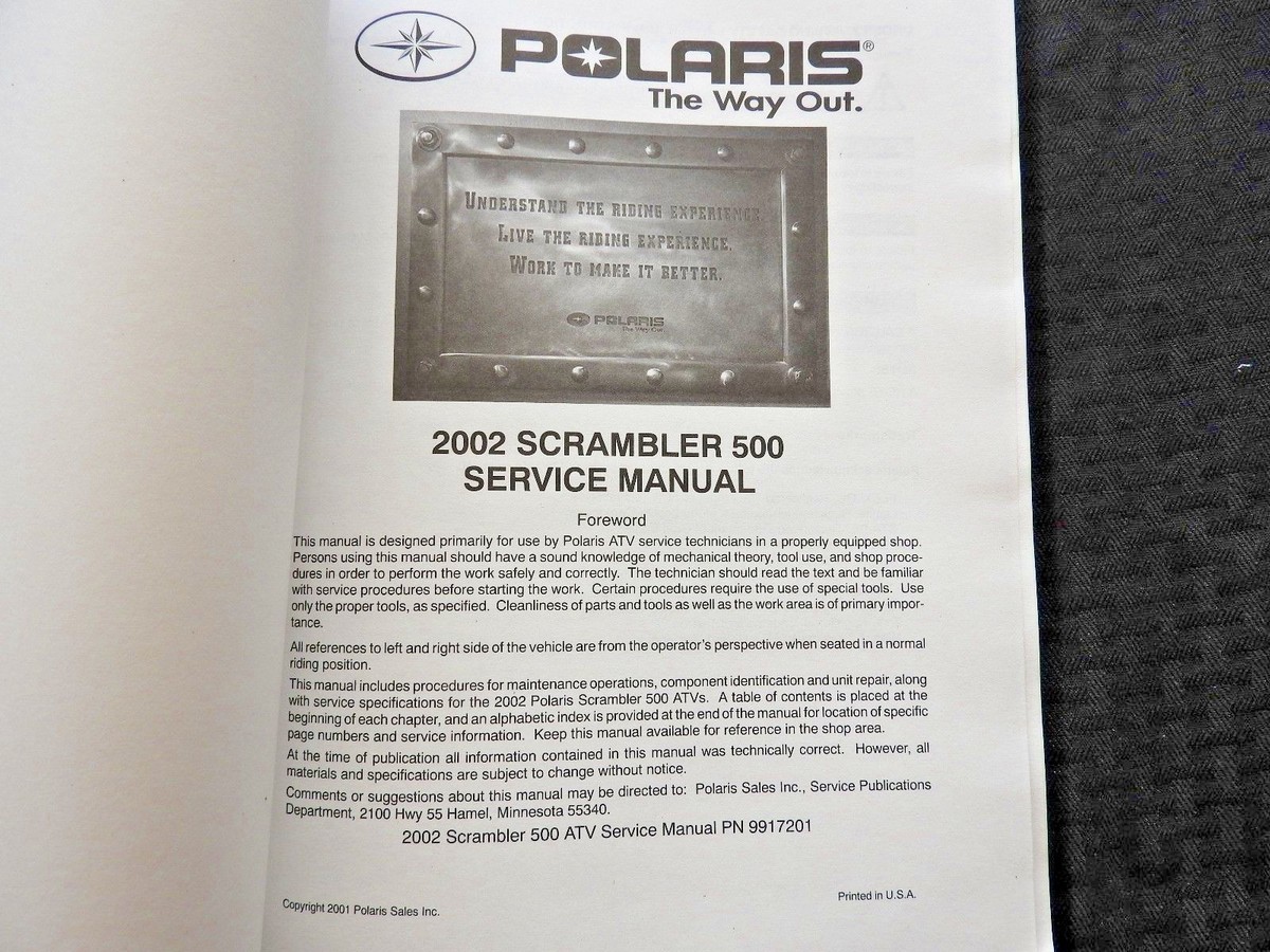 POLARIS  2002サービスマニュアル POLARIS 2002-2006 Polaris Victory Service Manual | United States