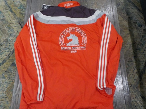 Adidas Boston Marathon 2018 Running Jacket Orange Men’s Size Large NEW WITH TAGS - Picture 4 of 6