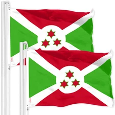 NEW G128 Burundi Flag 2-Pack 3x5 Ft Printed 150D Polyester