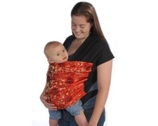 NEW Moby Wrap Baby Carrier 100 Cotton  Asian Brocade SILK Black Red 5-35 lbs.