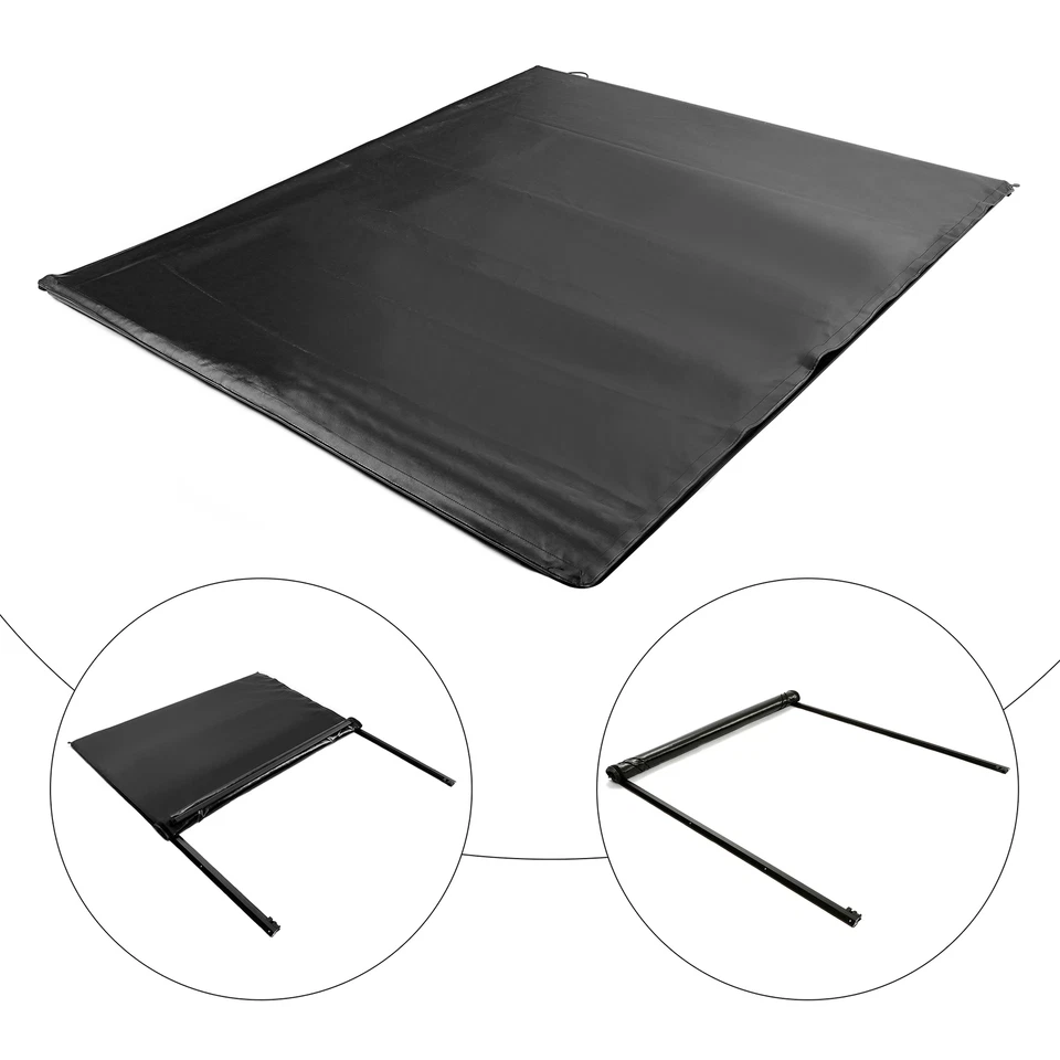 Capa capota macia enrolável 6,5/6,6 pés para cama curta Silverado Sierra 1500 88-07 - Imagem 2 de 4