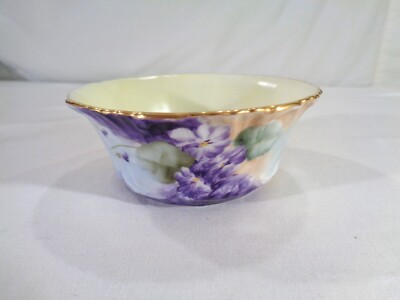 TV Limoges Pudding Bowl with Hand Painted Violets