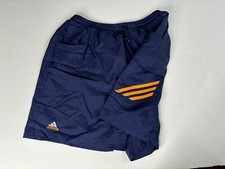 Vintage adidas Mesh Lined Drawstring Soccer Shorts Men L Trunks Blue Yellow