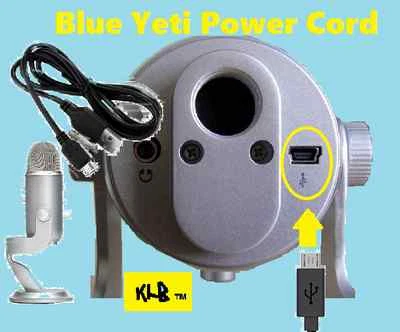 Blue Yeti Microphones USB Recording Mic Pro Studio Power Cord Cable Adapter