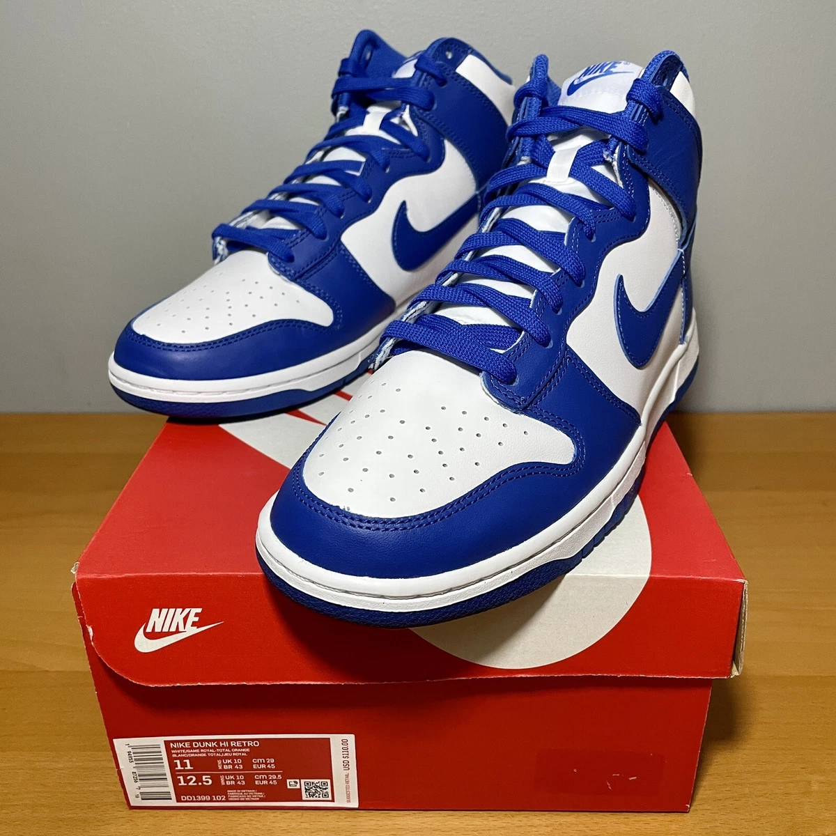 Nike Dunk High Kentucky Sz 11 DS Game Royal Be True To Your School