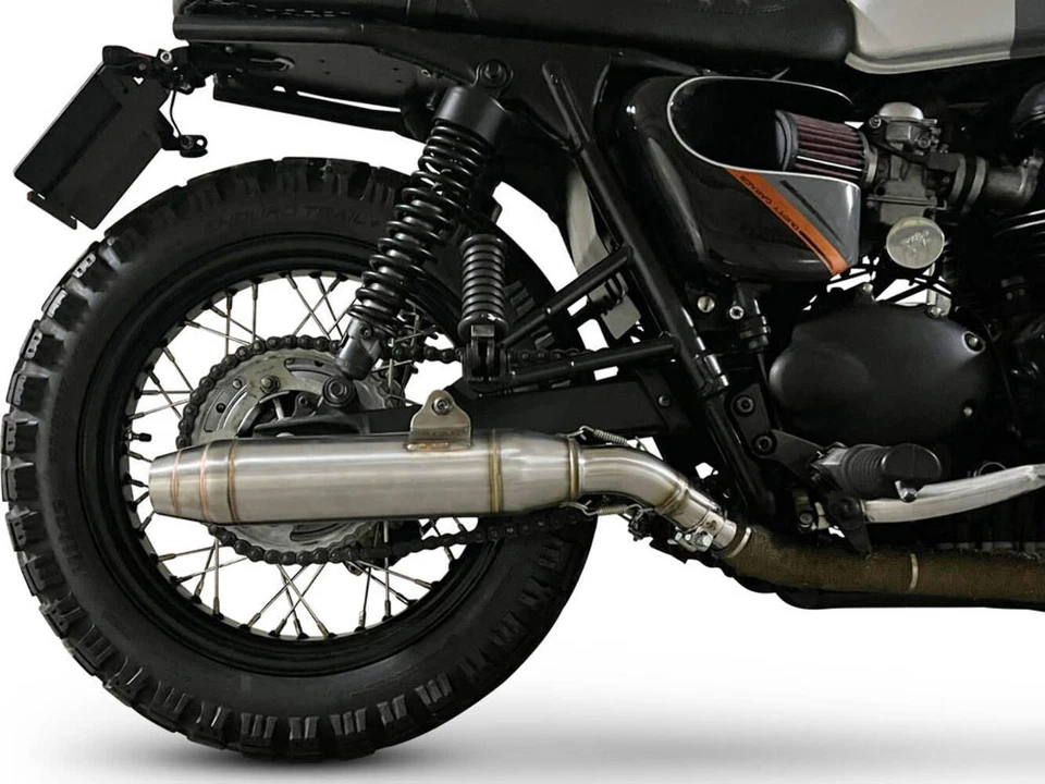 Escape Triumph Bonneville T100 2001-14 GPR doble deslizamiento Deeptone Inox Foto 3 de 3