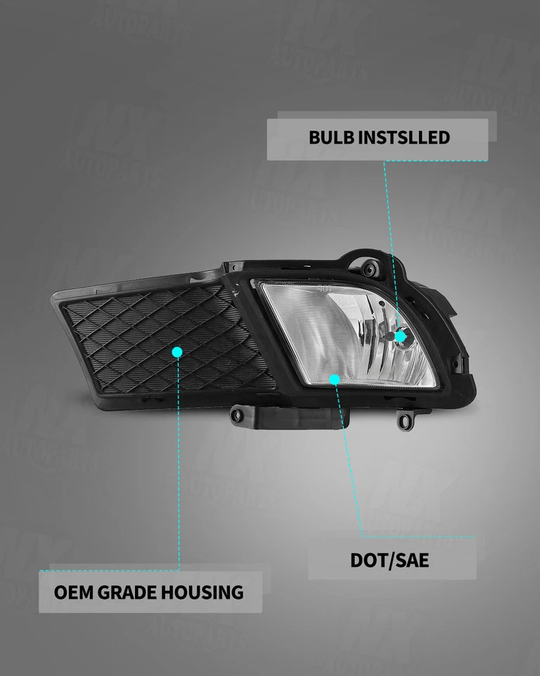 Fog Lights For 2010 2011 2012 Kia Forte Sedan Front Bumper Lamps Wiring Kits - Image 2 of 4