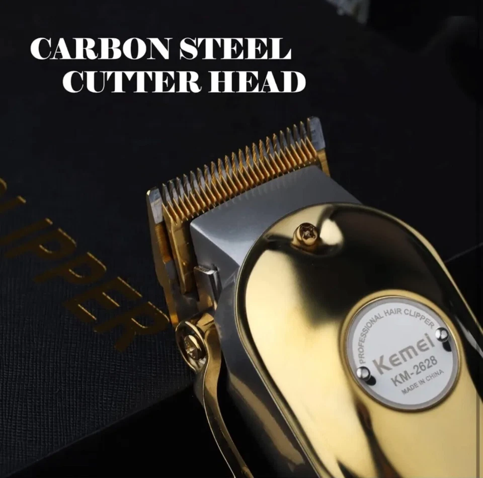 Cortapelos profesional inalámbrico Kemei dorado recortadora de pelo para hombre, estilista Foto 3 de 4