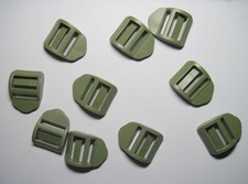 New 10pcs Ladder Adjustor Buckles Plastic OD Foliage Green For 1" 25mm Webbing