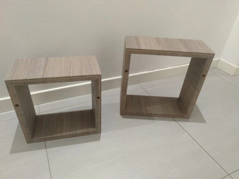 Set 2 mensole cubo da parete pensile scaffale design moderno soggiorno - Immagine 4 di 4