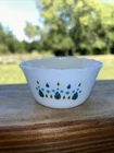 Vintage 1950's MCM Fire King Alpine Swiss Chalet Milk Glass Custard Cup 6 oz