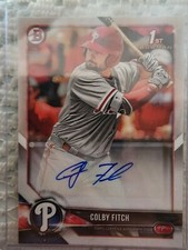 2018 Bowman Paper Colby Fitch Rookie 1st Card Auto. Phillies.