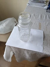 Vintage 1982 Mr. Peanut Glass Jar Wheat Pattern Anchor Hocking 