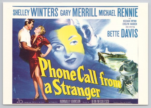 Phone Call From A Stranger 1952 Film Bette Davis - Movie Poster Postcard