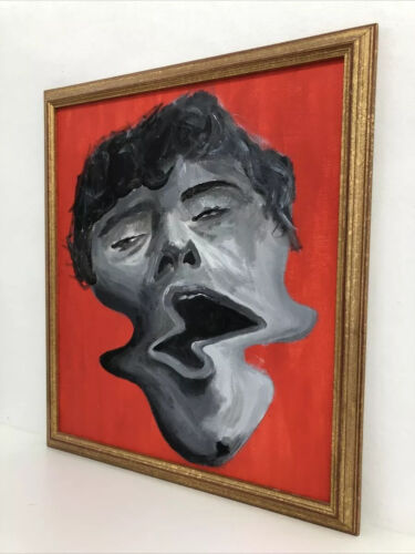Vinntage Abstract Portrait Surrealist Mans Head Oil Painting by Unknown Artist - Picture 5 of 8