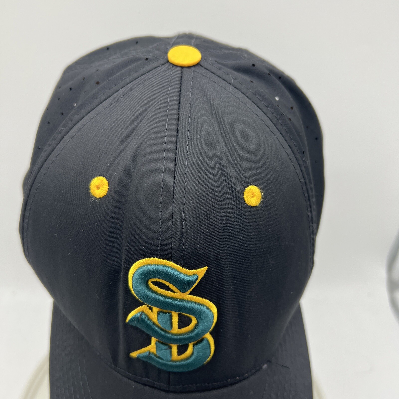 Cappello da baseball Santa Barabara Pony BasebalAdulto Berretto Nero Verde Logo Adatto L XL *