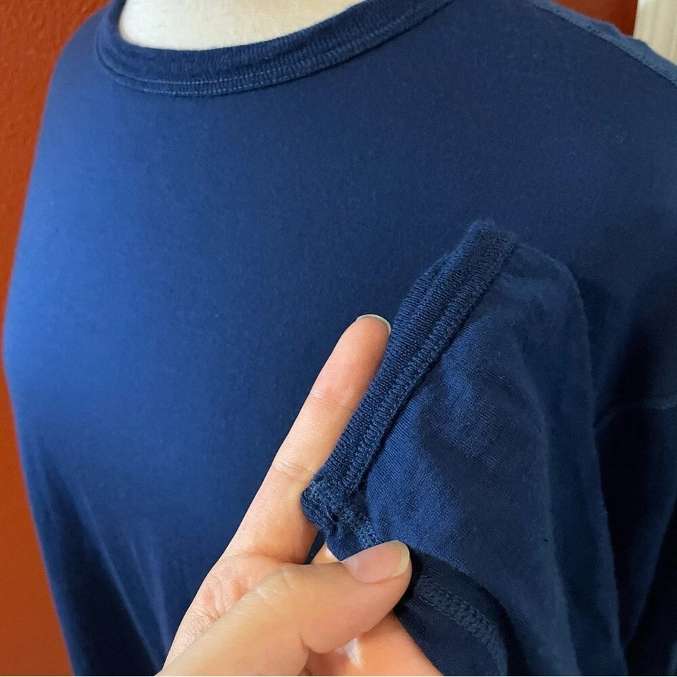 Minus 33 Men's Blue 100% Superfine Merino Wool Long Sleeve Base Layer Shirt Foto 3 de 4