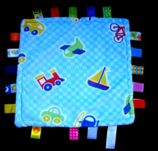 Taggies Infant Security Blanket Transportation Train Boat Car Plane Blue 20  NEW
