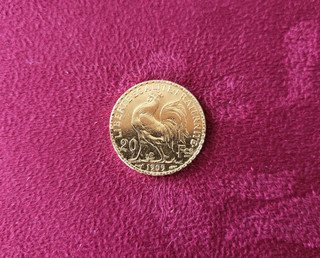 MONNAIE OR 20 FRANCS COQ 1909 6 5 GR / 21 MM FRENCH GOLD COIN