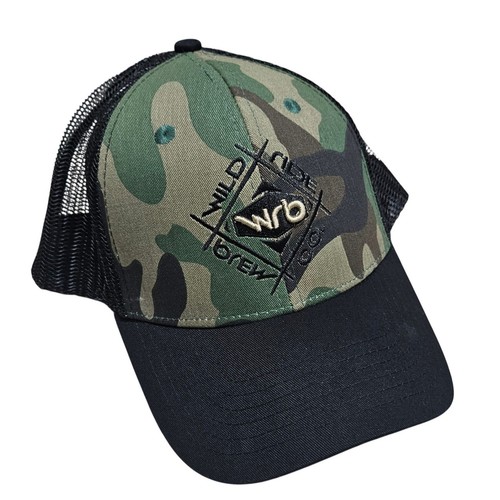 Wild Brew Co Camo Trucker Hat Redmon Oregon Embroidered Mesh Snapback Mens