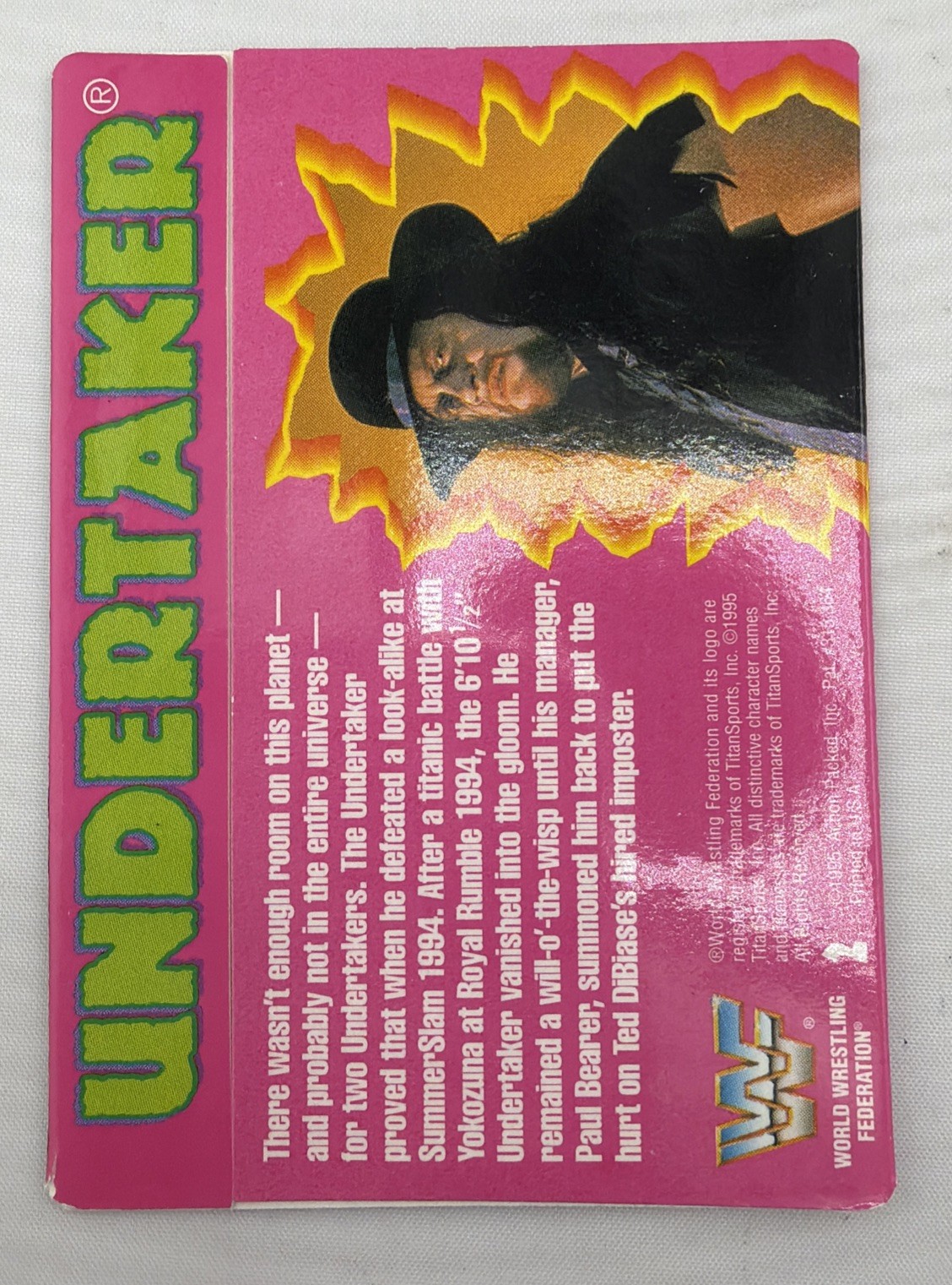 1995 Action Packed WWF Undertaker #2 PSA 5 WWE. view 6