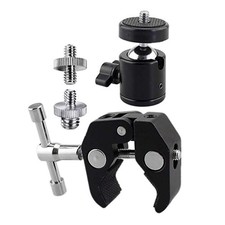 New 360  Super Clamp Mount Mini Ball Head 1/4"-20 For DSLR Camera Tripod Monitor