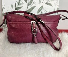 B. Makowsky Burgundy Pebbled Leather Crossbod...