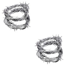  2 Pack Halloween Decorations Barbed Wire Fake Realistic Barbedwire