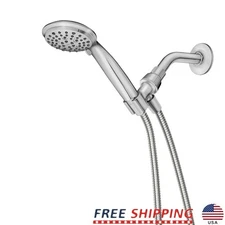 Handheld Showerhead 6-Function Chrome Shower Head W/ 60in Hose Easy Install New