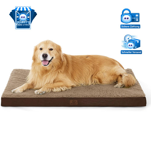 Hundebett Orthopädisch Flauschig Waschbar 112x81x7,6cm für