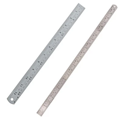DAPETZ Double Side Stainless Steel Ruler Straight Edge 12" 30cm 300mm & 24" 60cm 600mm