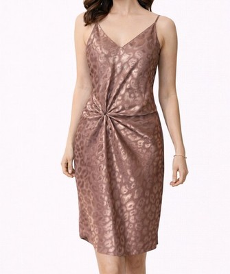 rose gold silk slip dress Natori S Small Knotted Mocha Strappy Satin Lilac dress